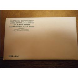 1969 US MINT SET (UNC) P/D (WITH ENVELOPE) SEALED