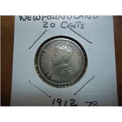 1912 NEWFOUNDLAND SILVER 20 CENTS