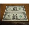 Image 1 : 2-1963-B JOSEPH BARR SIGNED $1 FRN'S CRISP UNC