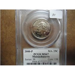 2000-P MASSACHUSETTS QUARTER PCGS MS67