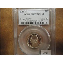 1985-S JEFFERSON NICKEL PCGS PR69 DCAM