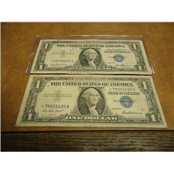 2-1957 $1 SILVER CERTIFICATE STAR NOTES