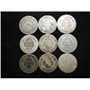 Image 2 : 9 ASSORTED 1870'S SEATED LIBERTY DIMES