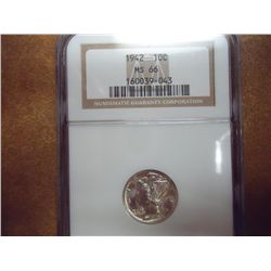 1942 MERCURY DIME NGC MS66