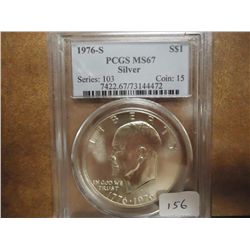 1976-S IKE SILVER DOLLAR PCGS MS67