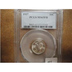 1937 MERCURY DIME PCGS MS65RB