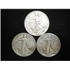 Image 1 : 1941,43 & 44-D WALKING LIBERTY HALF DOLLARS