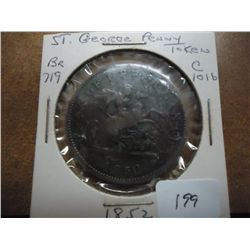 1852 UPPER CANADA 1 PENNY BANK TOKEN