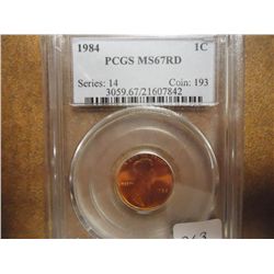 1984 LINCOLN CENT PCGS MS67RD