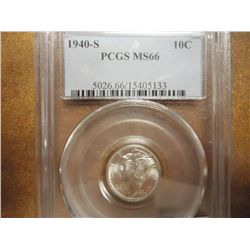 1940-S MERCURY DIME PCGS MS66