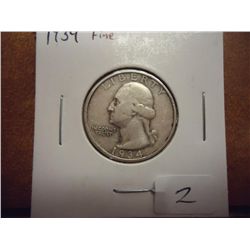 1934 WASHINGTON SILVER QUARTER