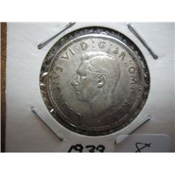1939 GREAT BRITAIN SILVER 2 SHILLING