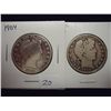 Image 1 : 1904 POLISHED & 1906 VG  BARBER HALF DOLLARS