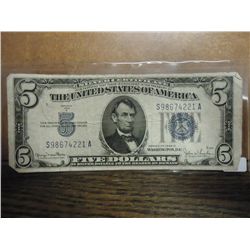 1934-D $5 SILVER CERTIFICATE BLUE SEAL