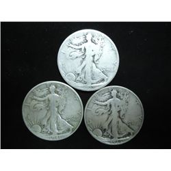 1935-D,41 & 46-D WALKING LIBERTY HALF DOLLARS
