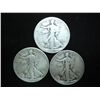 Image 1 : 1935-D,41 & 46-D WALKING LIBERTY HALF DOLLARS