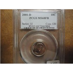 2001-D ROOSEVELT DIME PCGS MS68FB