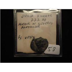 222 A.D. JULIA HAMAER MOTHER OF SEVERUS ALEXANDER