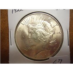 1922 PEACE SILVER DOLLAR UNC