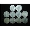 Image 2 : 10 ASSORTED 1940'S MERCURY DIMES