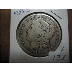 1886-S MORGAN SILVER DOLLAR SCRATCHED