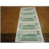 Image 2 : 5-1973 CANADA $1 BILLS CRISP UNC SERIAL NUMBER