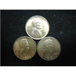 1937 P/D/S LINCOLN CENTS UNC