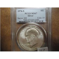 1976-S IKE SILVER DOLLAR PCGS MS67