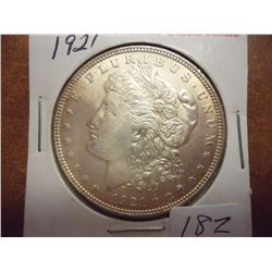 1921 PEACE SILVER DOLLAR BU LIGHT GOLDEN TONING