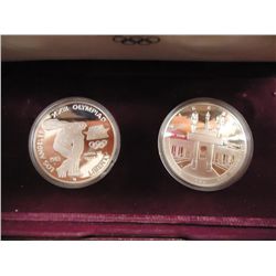 1983/84-S US OLYMPIC 2 SILVER DOLLAR SET PF