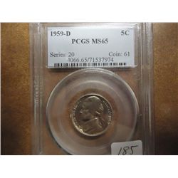 1959-D JEFFERSON NICKEL PCGS MS65