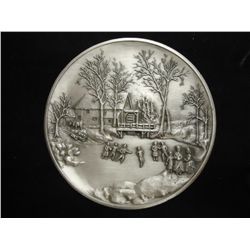 3" PEWTER SKATING SCENE MEDAL