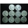 Image 1 : 10 ASSORTED 35% SILVER JEFFERSON WAR NICKELS