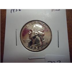 1956 WASHINGTON SILVER QUARTER PROOF