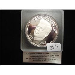28 GRAM STERLING SILVER PROOF ROUND JOHN F.