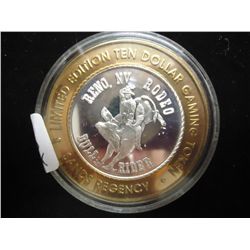 CASINO $10 SILVER TOKEN (UNC) SANS REGENCY HOTEL