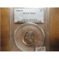 1960-D JEFFERSON NICKEL PCGS MS65
