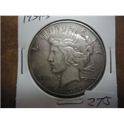 1934-S PEACE SILVER DOLLAR KEY DATE
