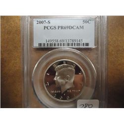 2007-S KENNEDY HALF DOLLAR PCGS PR69 DCAM