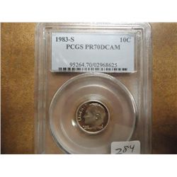 1983-S ROOSEVELT DIME PCGS PR70 DCAM