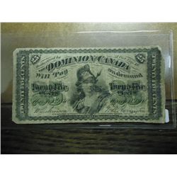 1870 DOMINION OF CANADA 25 CENT FRACTIONAL NOTE