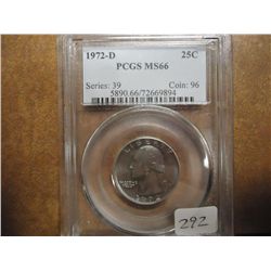 1972-D WASHINGTON QUARTER PCGS MS66
