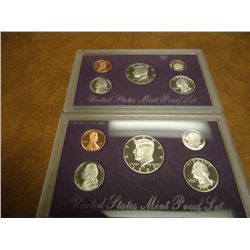 1992 & 1993 US PROOF SETS (WITH NO BOXES)