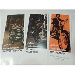 LOT 3 VINTAGE HARLEY DAVIDSON SALES BROCHSURES