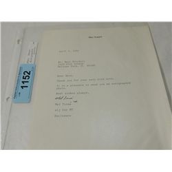 VINTAGE MUSICAL ARTIST MEL TORME SIGNED LETTER