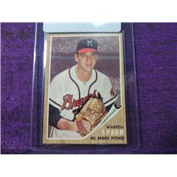 1962 TOPPS WARREN SPAHN #100 BASEBALL CARD
