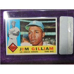 1960 TOPPS JIM GILLIAM #255 BASEBALL CARD