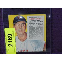 1954 RED MAN BOBBY AVILA 1A BASEBALL CARD