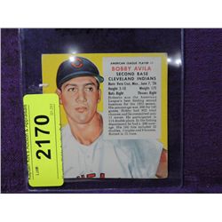 1954 RED MAN BOBBY AVILA 1A BASEBALL CARD