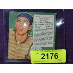 1954 RED MAN DEL RICE 9N BASEBALL CARD